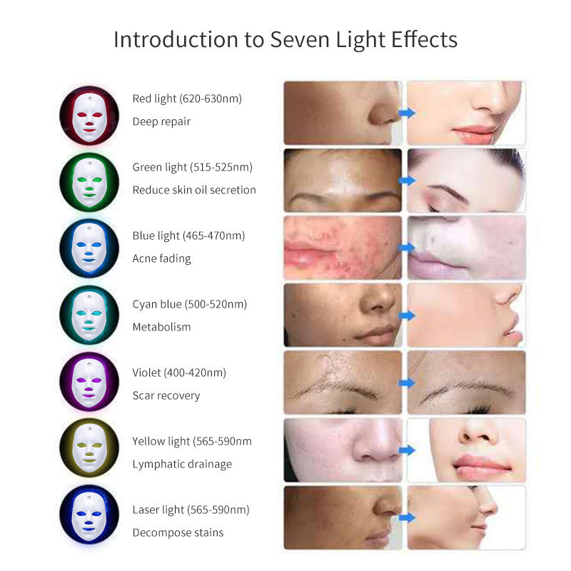 Rechargeable LED Color Light Mask